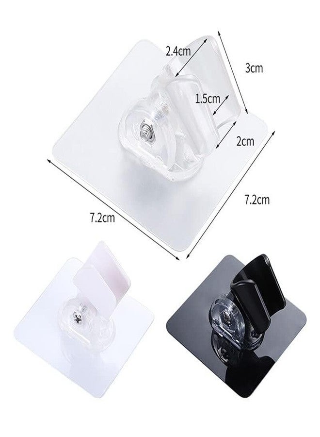 VIHAX Self Adhesive Shower Head Holder Adjustable Bathroom Wall Mount Bracket Self-Adhesive Handheld Drill-Free Showerhead Rack Punch-Free Chrome (1, Transparent) - Image 4